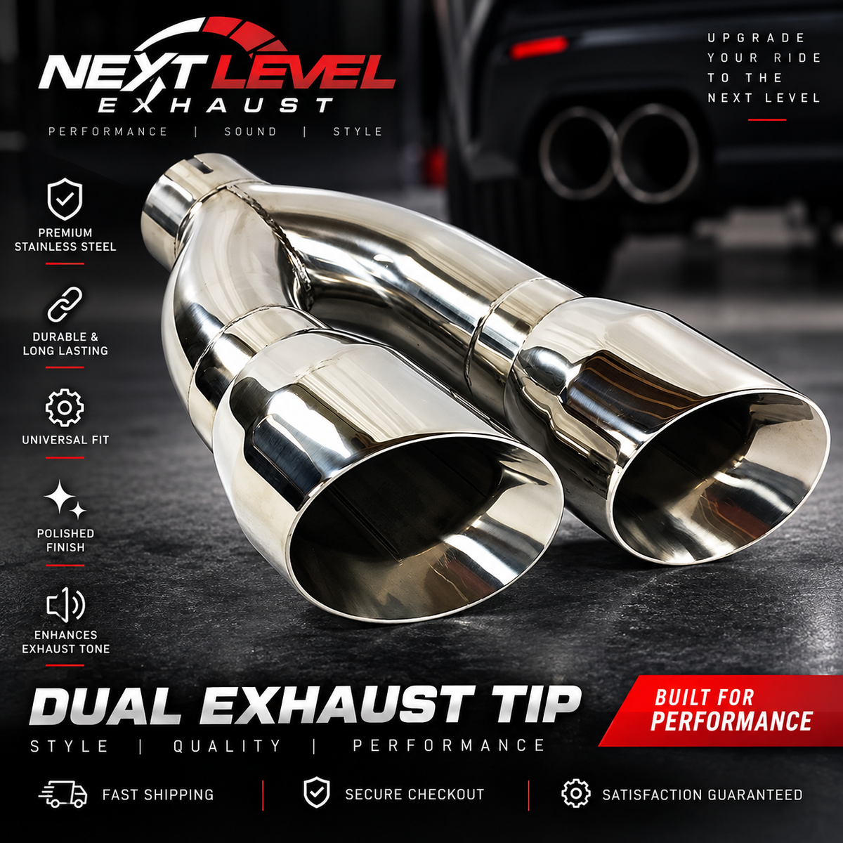 Dual Slant Angle Stainless Exhaust Tips